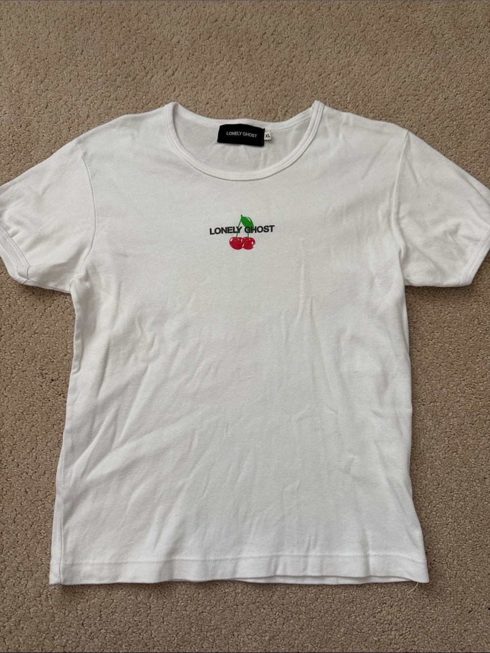 Lonely Ghost cherries baby tee